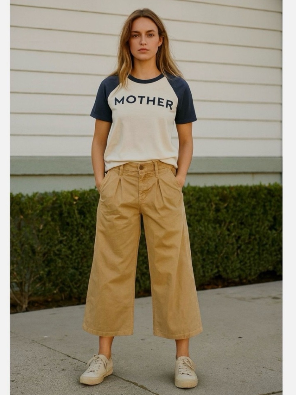 MOTHER The Pouty Prep Crop Cuff Chinos Size 27